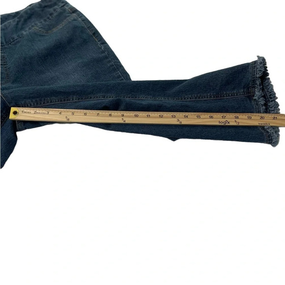 Soft Surroundings Crop Pull On Midnight Metro Crop Denim Pants Jeans Size:PL - Picture 8 of 14